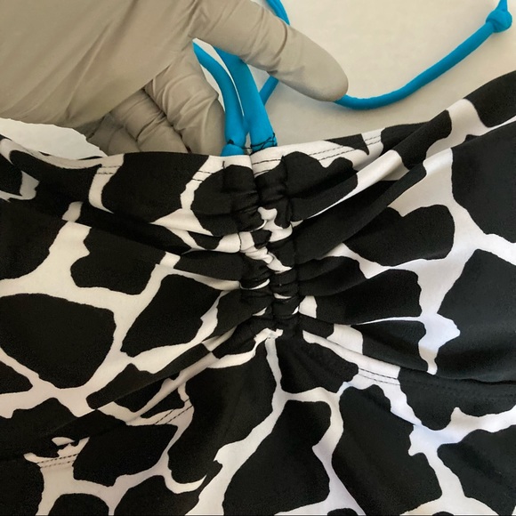 Sun Casual Black White Giraffe Stone Tankini Sz 12 - Picture 5 of 16